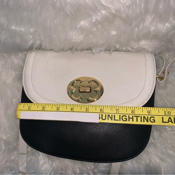 Emma Fox Black/Bone Leather Crossbody - Picture 15 of 16